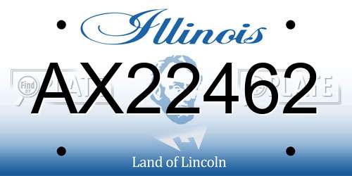 AX22462 Illinois License Plate