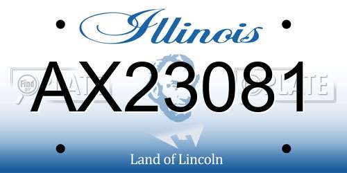 AX23081 Illinois License Plate