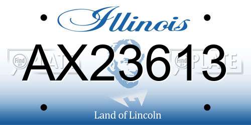 AX23613 Illinois License Plate