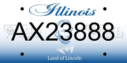 AX23888 Illinois License Plate