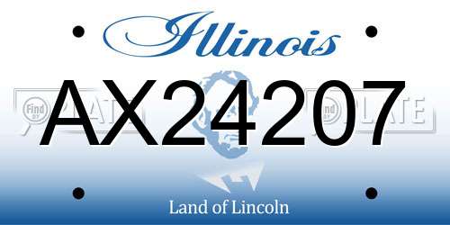 AX24207 Illinois License Plate
