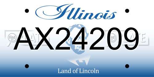 AX24209 Illinois License Plate