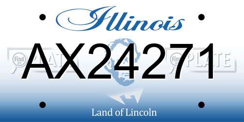 AX24271 Illinois License Plate