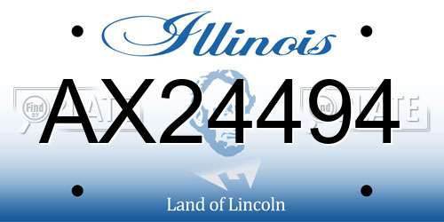 AX24494 Illinois License Plate