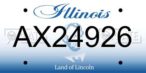 AX24926 Illinois License Plate