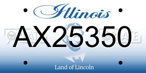 AX25350 Illinois License Plate
