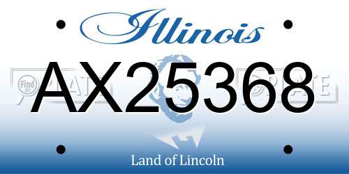 AX25368 Illinois License Plate