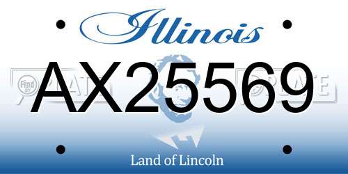 AX25569 Illinois License Plate