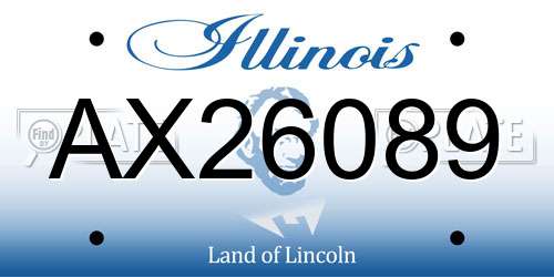 AX26089 Illinois License Plate