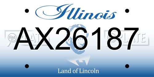 AX26187 Illinois License Plate