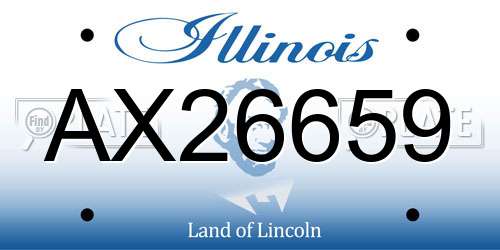 AX26659 Illinois License Plate