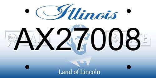 AX27008 Illinois License Plate