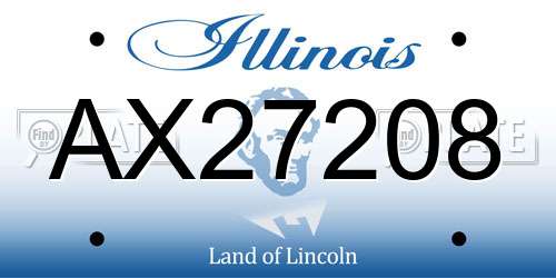 AX27208 Illinois License Plate