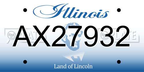 AX27932 Illinois License Plate
