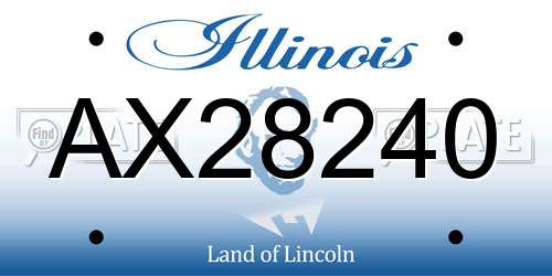 AX28240 Illinois License Plate