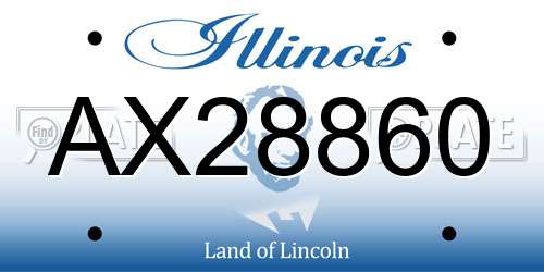 AX28860 Illinois License Plate