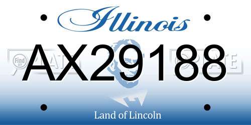 AX29188 Illinois License Plate
