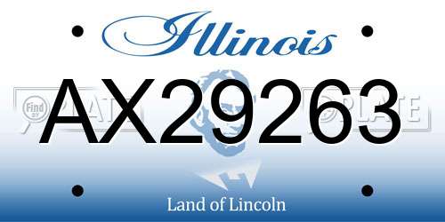 AX29263 Illinois License Plate