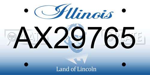 AX29765 Illinois License Plate