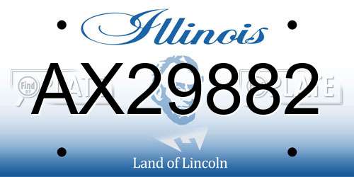 AX29882 Illinois License Plate