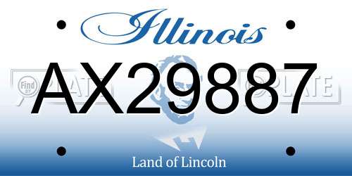 AX29887 Illinois License Plate