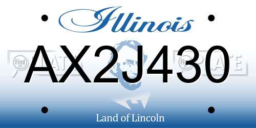 AX2J430 Illinois License Plate