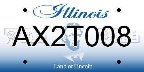 AX2T008 Illinois License Plate