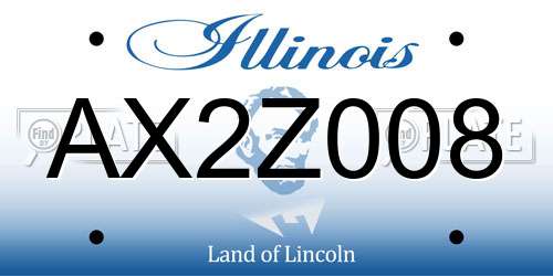 AX2Z008 Illinois License Plate