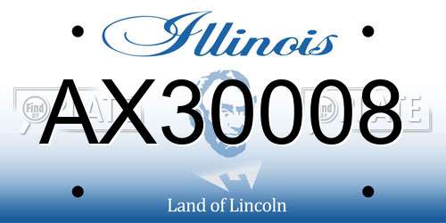 AX30008 Illinois License Plate