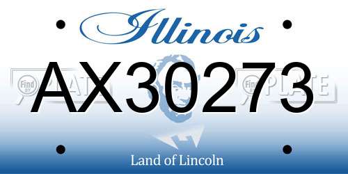 AX30273 Illinois License Plate