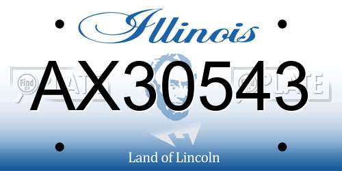 AX30543 Illinois License Plate