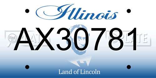 AX30781 Illinois License Plate