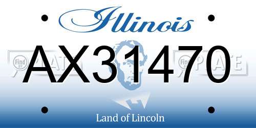 AX31470 Illinois License Plate