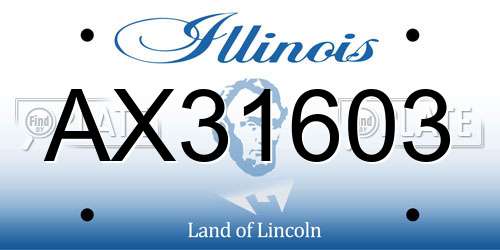 AX31603 Illinois License Plate