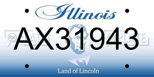 AX31943 Illinois License Plate