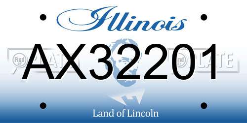AX32201 Illinois License Plate