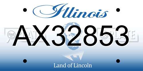 AX32853 Illinois License Plate