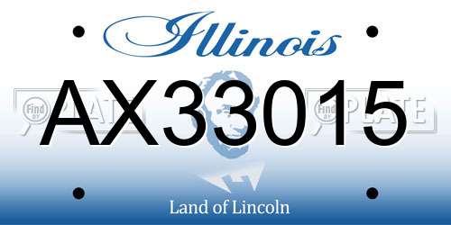 AX33015 Illinois License Plate