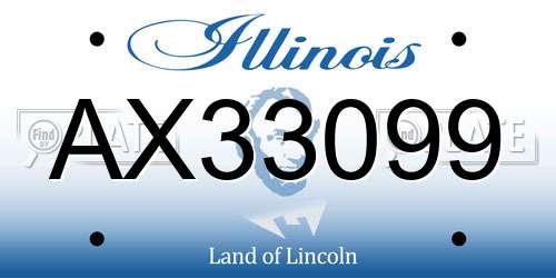AX33099 Illinois License Plate