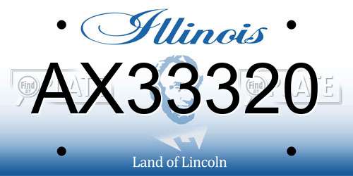 AX33320 Illinois License Plate