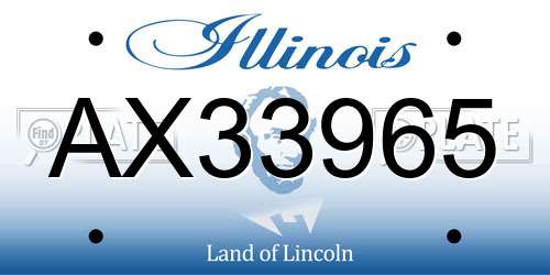 AX33965 Illinois License Plate