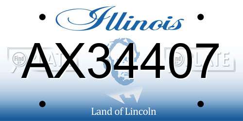 AX34407 Illinois License Plate