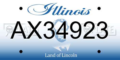 AX34923 Illinois License Plate