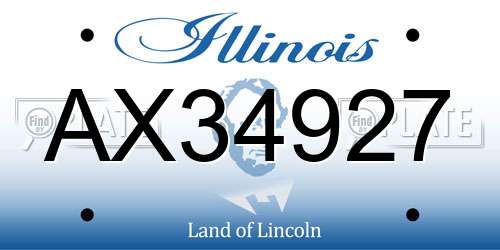 AX34927 Illinois License Plate