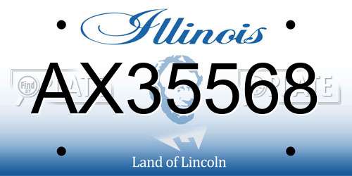 AX35568 Illinois License Plate