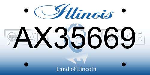 AX35669 Illinois License Plate