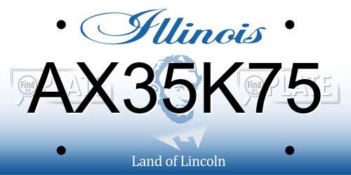 AX35K75 Illinois License Plate