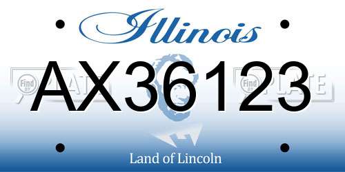 AX36123 Illinois License Plate