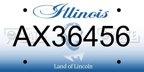 AX36456 Illinois License Plate