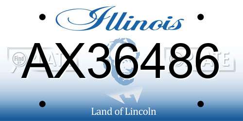 AX36486 Illinois License Plate